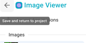 Save and return button in Piximi