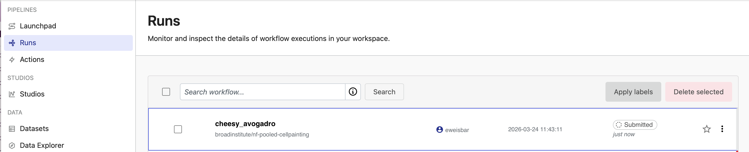running workflow